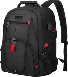 LOVEVOOK Waterproof Anti-Theft Travel Laptop Backpack with Lock & USB Charging Port - Large 17 Inch Business Backpack for Men & Women - Perfect for College, Work, and Daily Use (Black)