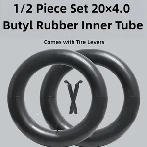 Heavy-Duty Thickened E-Bike Butyl Rubber Inner Tubes, Schrader Valve, 20x4 Inch, Puncture-Resistant, Extreme Terrain, Fits Mountain Ebike, Snow Bikes