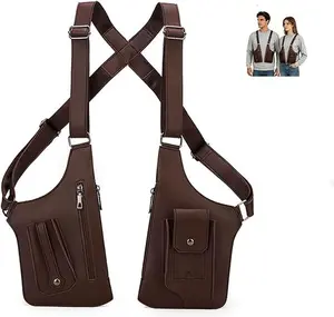 Adjustable Underarm Shoulder Bag for Male, Anti-pickpocket Hidden Body Carry Pouch, Wear-resistant Water Repellent PU Leather Crossbody Sling Bag, Portable Organizer Perfect for Outdoor Hiking, Trip, Garden Ornament Arrangement and Daily Outdoor Usage