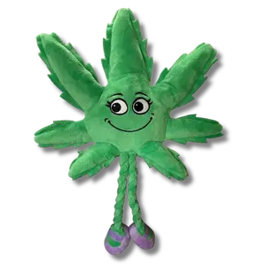 PAW:20 Mary Jane Leaf Dog Toy - Built-in Squeaker and Crinkle Paper - Unique Gift - Perfect for Fetch and Funny Photos - Shelf Sitter with Dangling Legs