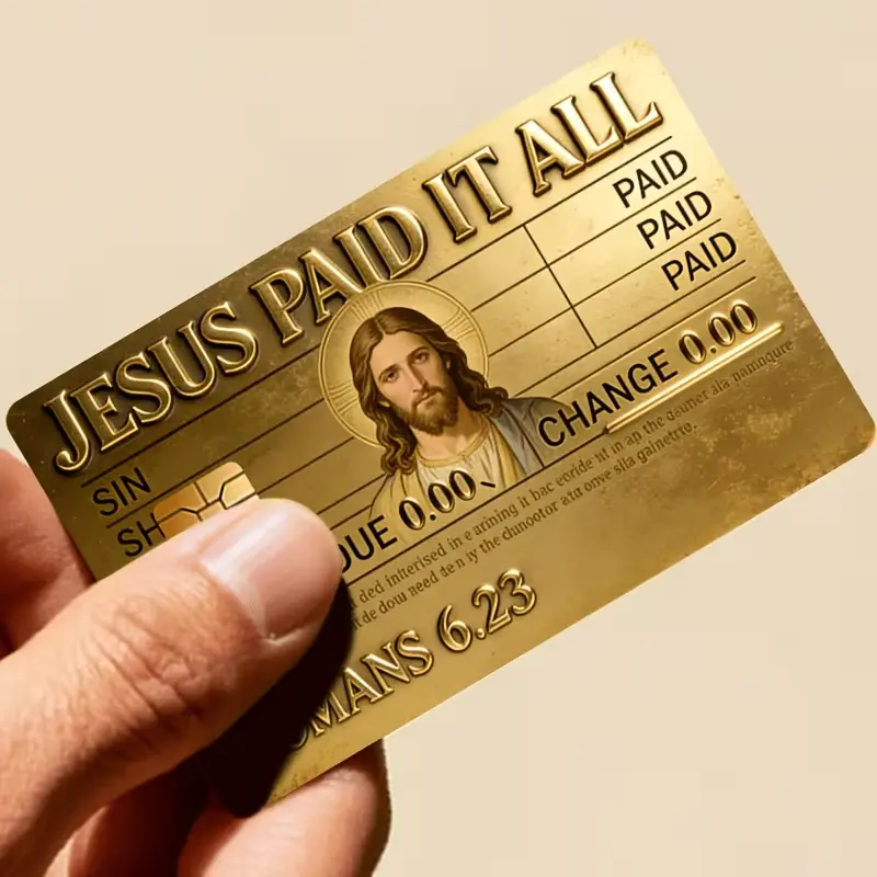 **Jesus Paid It All Card Skin for Credit & Debit Cards, Christian Faith Bible Verse Card Sticker, Religious Wallet Accessory**