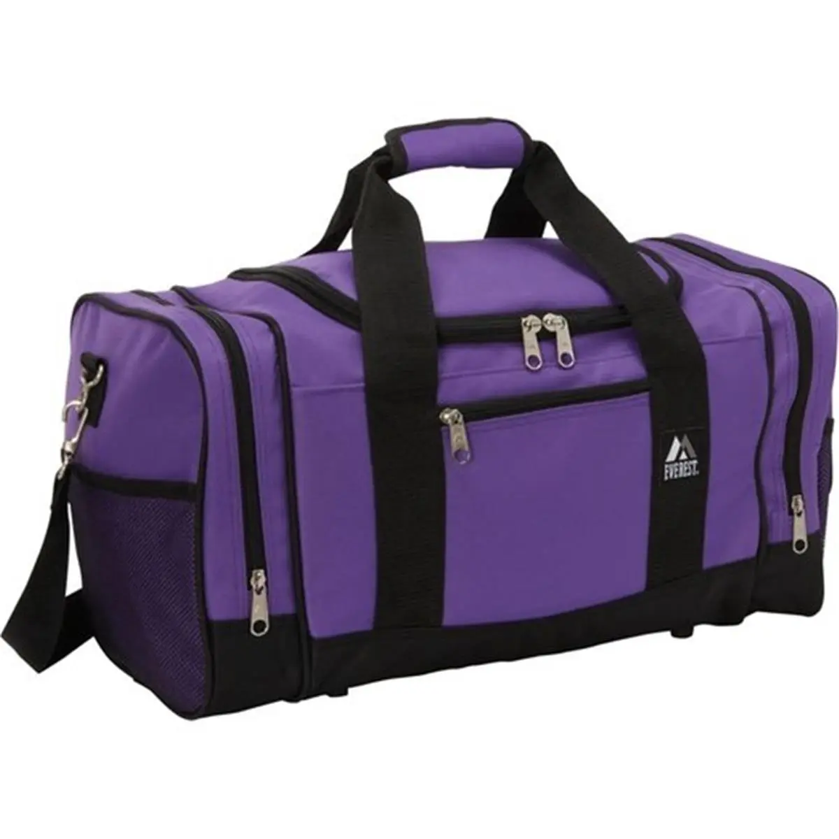 212 MAIN Everest 020-DPL-BK Travel Duffel Bag, Dark Purple-Black, Multiple Pockets, Secure Zippers