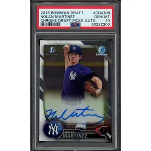 2016 Bowman Draft Nolan Martinez Chrome Draft Picks Auto #CDA-NM (PSA 10)