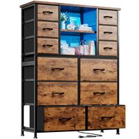 Brown-12 Drawer（with Led Lights&Power Outlets）