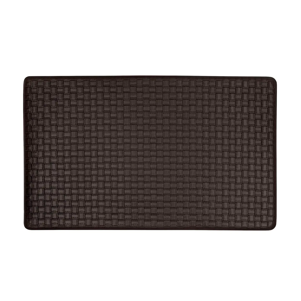 Achim Indoor PVC Woven Faux Leather Padded Anti-Fatigue Mat - Reduce Fatigue, Supportive Cushion, Patterned Non-Slip Back for Kitchen, 18x30 in, Black, 18 X 30 In