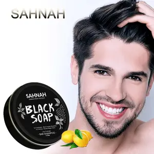 SAHNAH Black Hair Soap with Butanediol Nourishing Moisturizing Brightening Repair Cleansing Bar Shampoo for Grey Coverage Haircare Comfort