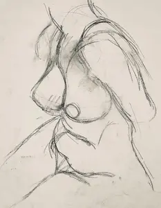 Ian Hornak, Renaissance Female Nude Figure Study, 1963, Original Drawing