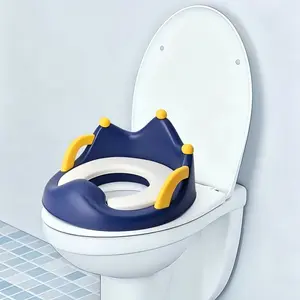 Toilet Seat with Armrests Soft Cushion for Men and Women, Convenient Removable Crown Design, Adult Assistance Toilet Cover for Elderly, Home Bathroom Essentials