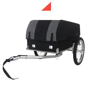 Heavy-Duty Bike Cargo Trailer with Removable Waterproof Cover – 88 lbs Capacity, 16" All-Terrain Wheels & Foldable Design for Camping, Groceries, Hauling Essentials