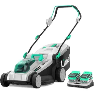 Litheli Cordless Lawn Mower 17 Inch, 2 x 20V 4.0Ah Battery Lawn Mowers with Brushless Motor, Bagging & Mulching, Charger Included