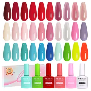 WHsHeria 6Pcs 10ml Hema Tpo Free Gel Nail Polish Kit Fall Halloween Nails UV LED Curing for Women at Home｜Red Sets Salon DIY Gifts Manicure Supplies