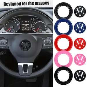 Car Steering Wheel Circle Rings Center Ring Carbon Fiber Cover For Volkswagen Touran Bora Golf 5 7 Tiguan Beetle Passat Polo MK6 Car Steering Wheel Insert Accessories