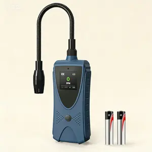 Gas Leak Detector with Color Display, 6.8-Inch Flexible Neck for Methane & Propane, Visual and Audible Alarm, Home RV Use Combustible Gas Leak Detector, Reusable with Included Batteries