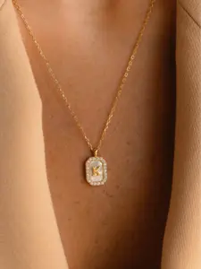 Personalized A-Z Letter Pendant Necklace for Women, Square Rhinestone Inlay, Vintage Glamorous Fashion Jewelry Gift for Her, Elegant Rhinestone Necklace, Initial Letter Necklace