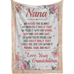 To My Nana Throw Blanket Gifts, Grandma’s Birthday Gifts from Grandchildren, Best Nana Blanket for Mother's Day Christmas Thanksgiving, Soft Comfortable Flannel Blanket