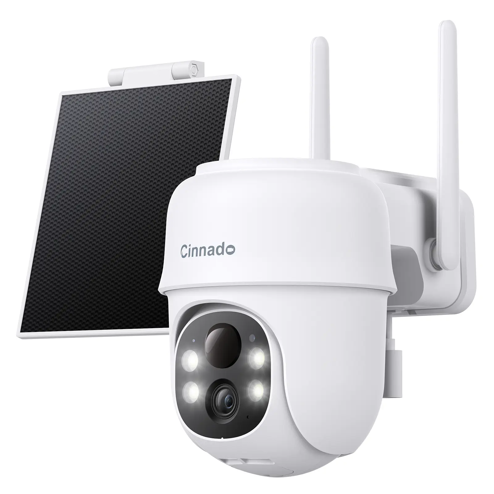 Cinnado 2K Solar/Battery Powered Security Cameras Outdoor - Cameras for Home Security Outside 2.4G WiFi, 360° Color Night Vision, 2 Way Audio, PIR Human Detection, Works with Alexa/Google Home surveillance cameras Solar Rechargeable