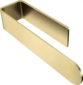 Towel Holder Gold Hand Towel Rack Adhesive Towel Bar Stick on Towel Ring for Bathroom Wall Kitchen RV, Stainless Steel Brushed Brass Finish
