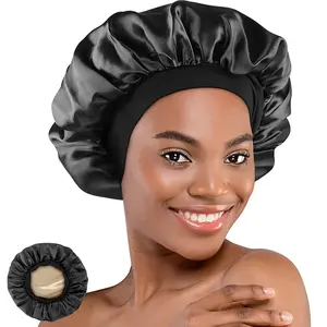 Soft Silky Satin Bonnet for Sleeping, Shower Hair Caps for Women, Bonnet for Frizzy Curly Hair