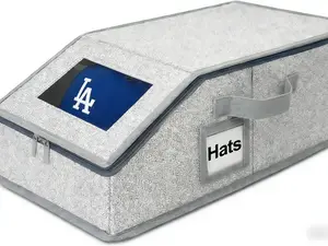 Stackable Hat Storage for Baseball Caps, Holds up to 12 Caps Hat Organizer for Closet, Sturdy Snapback Boxes for Men with Cardboard,Grey