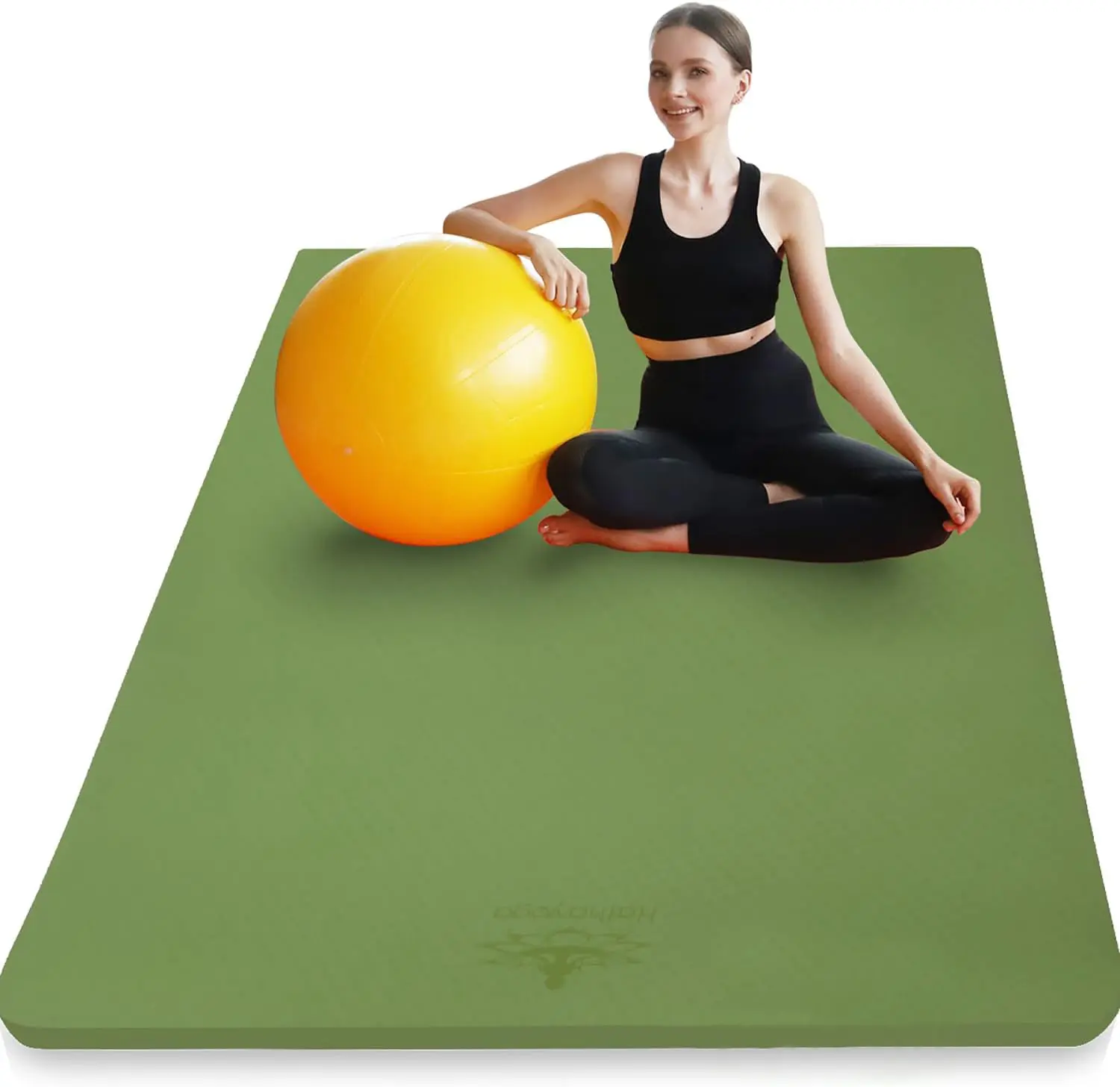 Unisex High-Density Foam Yoga Mat - 0.5-in Thick, Anti-Slip Exercise Equipment, Standard Size with Carrying Strap for Yoga, Pilates Workouts