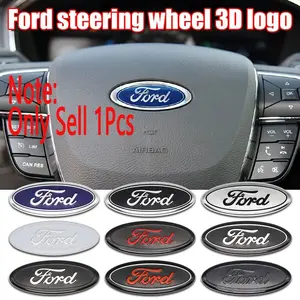 Ford Fiesta, Focus, Mondeo, Ranger, Shelby, S-Max, Tourneo car steering wheel center emblem stickers, interior accessory emblem stickers, decals