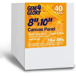 Canvases for Painting Super Value 8 x 10 inch 40 Pack, Artist Blank Canvas Boards for Oil & Acrylic Painting Panels