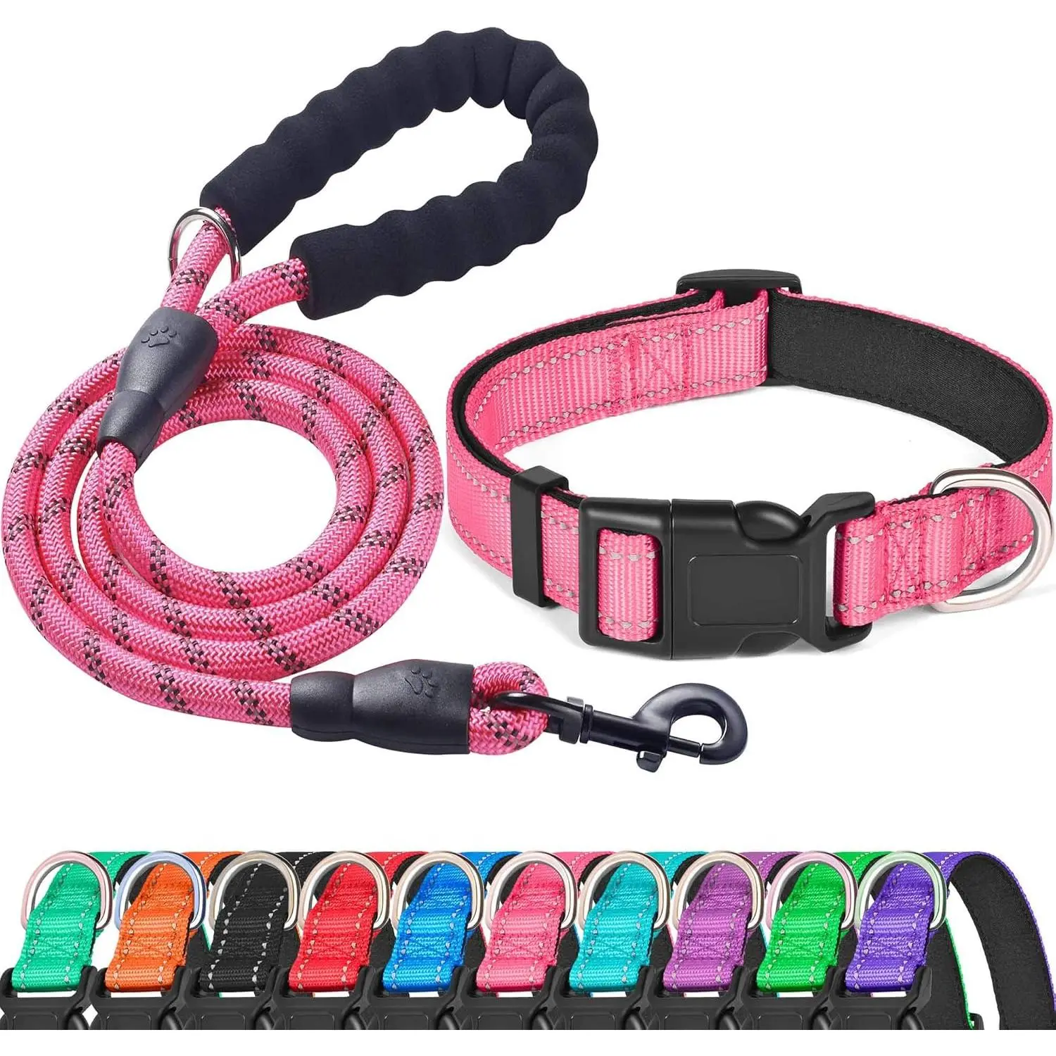 Pink Collar+Leash