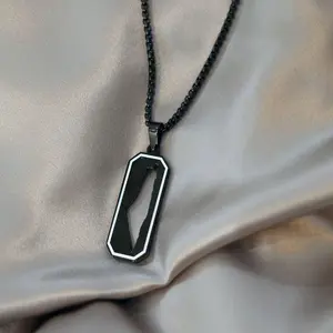 Palestine Black Tag Necklace – Men's Collection