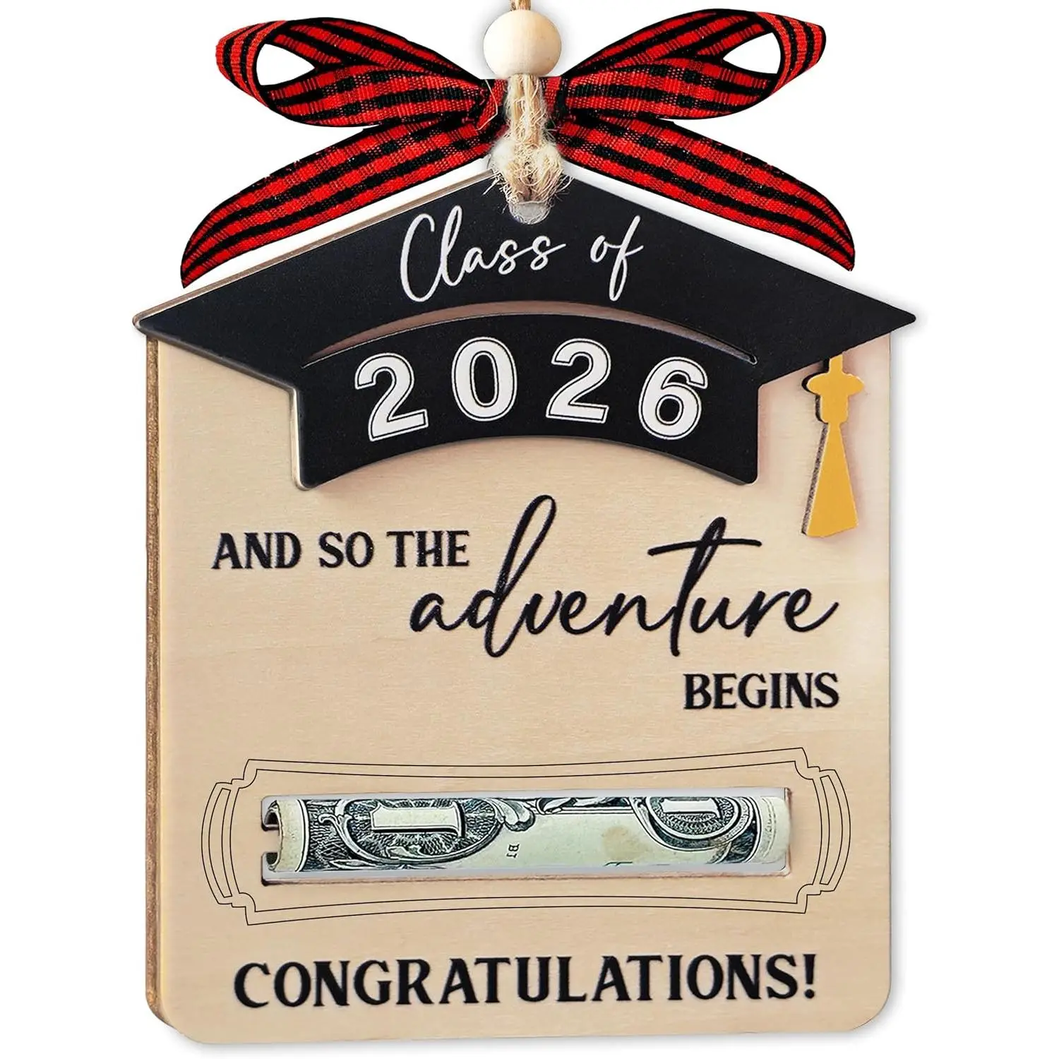 Graduation Money Holder 2026 - Senior 2026 Gifts - High School or College Grad Gift for Him or Her - Senior Money Card for Boys and Girls - Middle School Graduation Gifts - and So The Adventure Begin