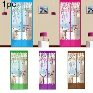 1pc Magnetic Auto-Sealing Screen Door Soft Screen Door- 35.43x82.68in, Heavy Duty, for Pet Friendly, Bug-Proof, Fits Any Room, Easy Clean