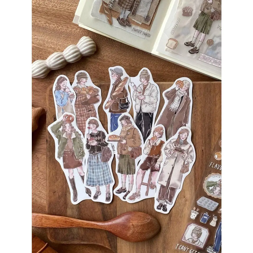 Cozy Room Baking Girl Matte Sticker Pack – Journaling Stickers (2 Sets)