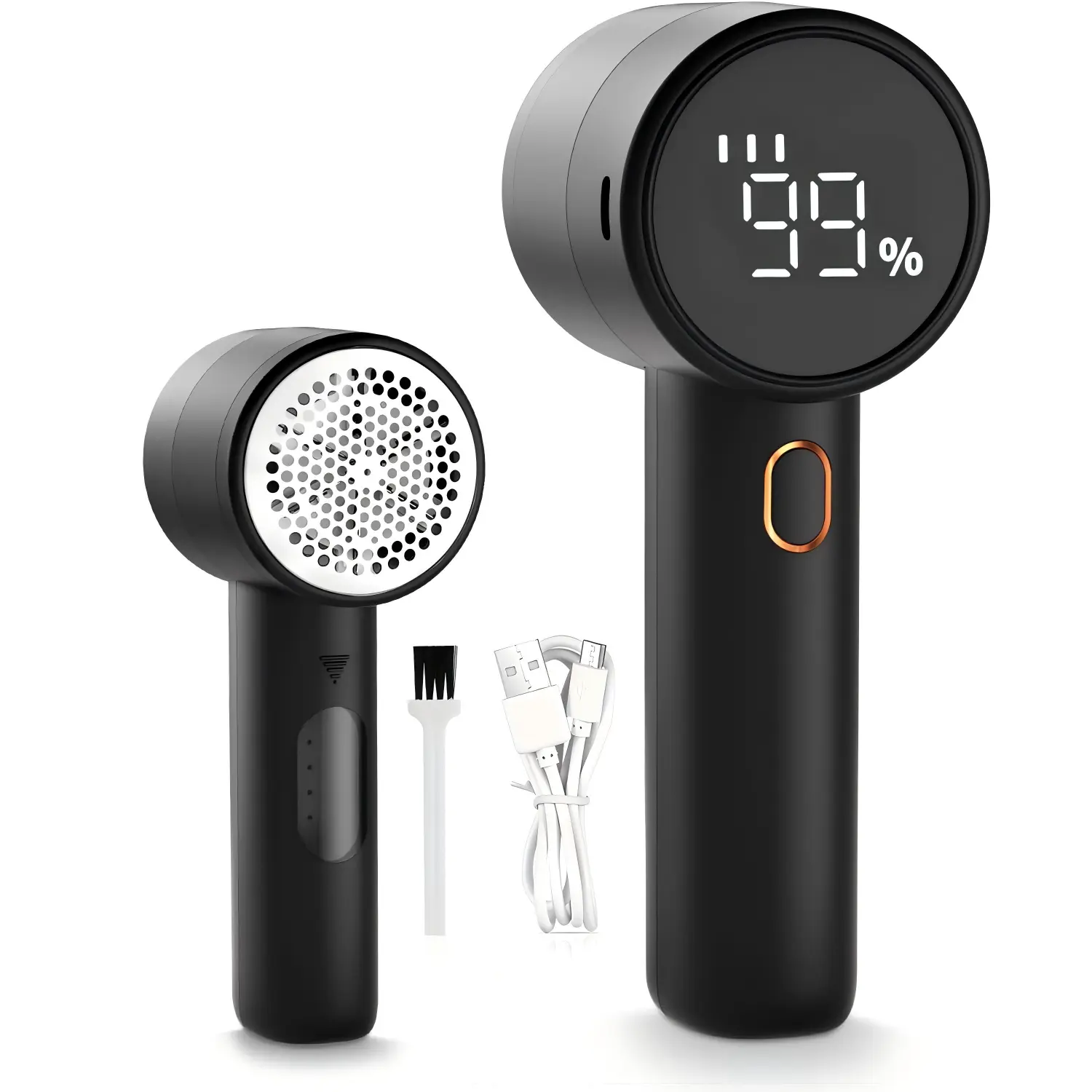 Portable Rechargeable Fabric Shaver Lint Remover Lint Eraser - USB Charging, USB Cable, 2-Hour Charge, LED Display, 3-Speed Electric, 6-Blade Set, Honeycomb Mesh, 2.4x2.3x6in Compact, Travel-Friendly for Clothes, Couch