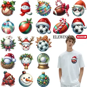 36 Piece Christmas Iron-On Transfer Patches, 36 Colors/patterns (snowman, Gingerbread, Candy), DTF Heat Press Vinyl Decals for DIY Clothes