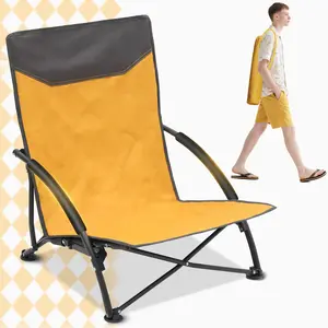 Sekey Low Folding Beach Chair for Adults – Lightweight Portable Camping Chair with Carry Bag, 450 lbs Capacity
