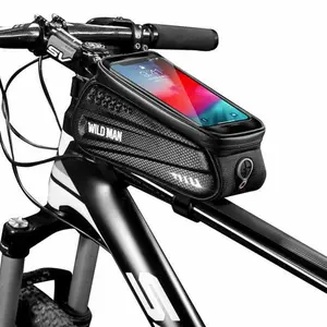 WILD MAN Hard shell bicycle bag front beam bag mountain bike phone tou