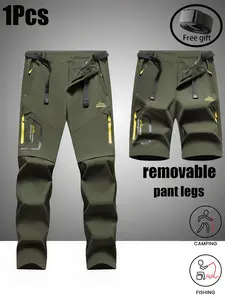 Men's Detachable Quick-Dry Outdoor Cargo Pants, Summer Lightweight, Multi-Pocket, Adjustable Waist, Ideal for Hiking and Camping