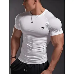 2026 New Arrival Muscle-Friendly Sporty Tight T-Shirt with Elastic Quick-Dry Print for Men - Comfortable Multi-Functional Round-Neck Fashion Shirt