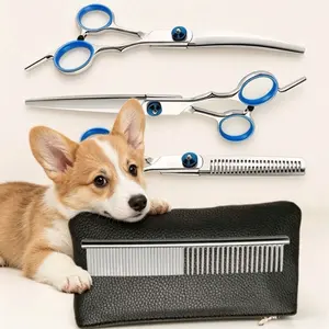 Dog Grooming Scissors Set, Precision Shear & Fine Tooth Trimmer Kit, Grooming Products, Easy-To-Use Pet Care Tools, Professional Dog Grooming Supplies
