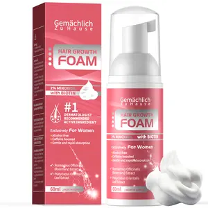 Gemächlich Zu Hause Women's 2% Minoxidil Hair Growth Foam Non-Greasy Treatment with Biotin Caffeine & Rosemary Extract 60ml Serum Daily Haircare