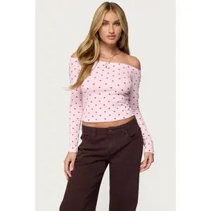 Leandra Off Shoulder Polka Dot Top