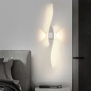 White Wall Mounted Light, LED Electrical Wiring Wall Sconce, Drilling Required for Assembly, 31.5 Inch White or Warm Light, For Bedroom, Aisle, Bedroom, Office, Indoor Decorative Lighting Fixtures, Horizontal or Vertical Mounting, Home Decor Light