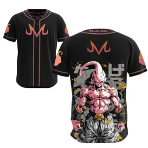 Unisex Dragon Ball Baseballs Jersey, Majin Buu Baseball Jersey, Goku Jersey, Gogeta Shirt, Anime Lover