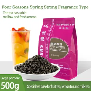 CHUANGLU Four Seasons Spring Tea 500g Strong Fragrance Type Special Tea Base for Fruit Lemon & Milk Tea Large Portion Rich Mellow Fresh Aroma chinese  green  tea  b