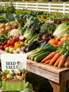 35 Variety Vegetable Seed Vault Kit for Home Gardening – Diverse Assortment for Year-Round Growing and Easy Planting