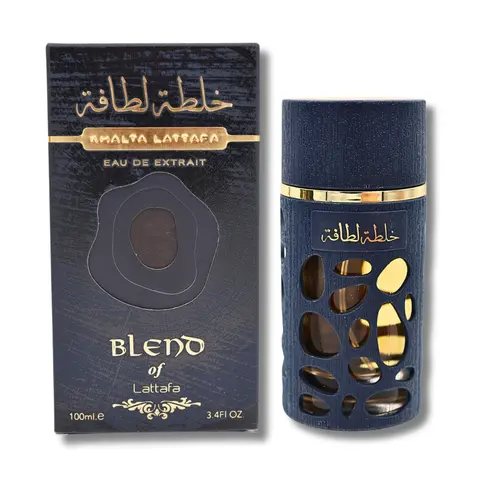 Lattafa Blend of Khalta Longlasting Eau de Parfum Spray - Unisex Aromatic Luxurious EDP with Rose, Spicy, Aromatic Amberwood, Powdery Vanilla Notes - Warm Spice Arabic Liquid Fragrance - 3.4 fl oz Regular Edition Single Item
