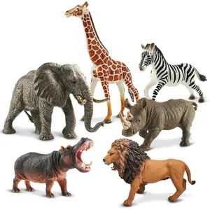 Creative animal，6PCS Safari Animal Figure Toys for Kids 3-5 Realistic Plastic Jungle Animal Figurines African Wildlife Learning Toys for Kids Boys Girls Toddlers desk ornament