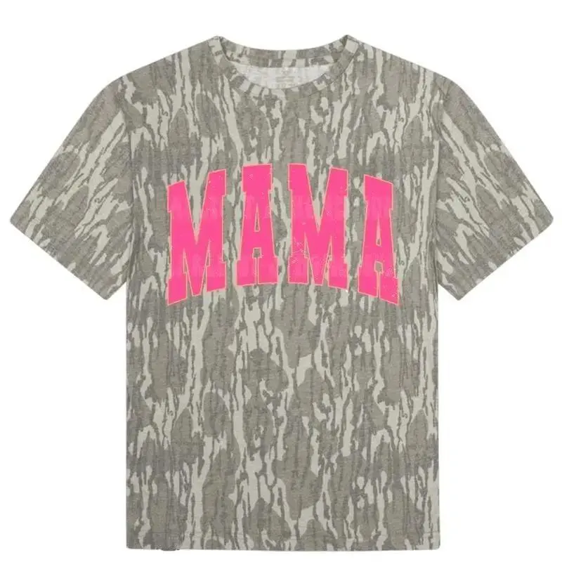 Pink MAMA Camo Tee, Mossy Oak Washed Bottomland T-Shirt, Hunting Camouflage 3D Shirt, Gift For Dad, Hiking Camping Shirt