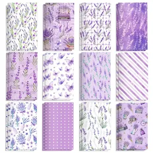 Mini Notebooks 12-Pack, Pocket Notebooks, Lavender Purple Journal, Small Notepads for Students & Office, Girly Office Supplies, Portable Memo Pad, Assorted Colors, Birthday Party Favors Paper Gifts for Women