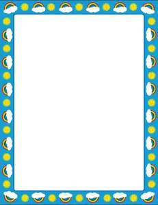 SHAPES ETC. Designer Paper - Rainbow Border (50 Sheet Package)