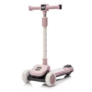 Kids Ride On 3-Wheel Scooter W/Buildable blocks, PU flashing wheels and Folding Kick Scooter,Thickened custom aluminum tube,5-position height-adjustable handlebar&one-touch footbrake for Kids Aged 3-9